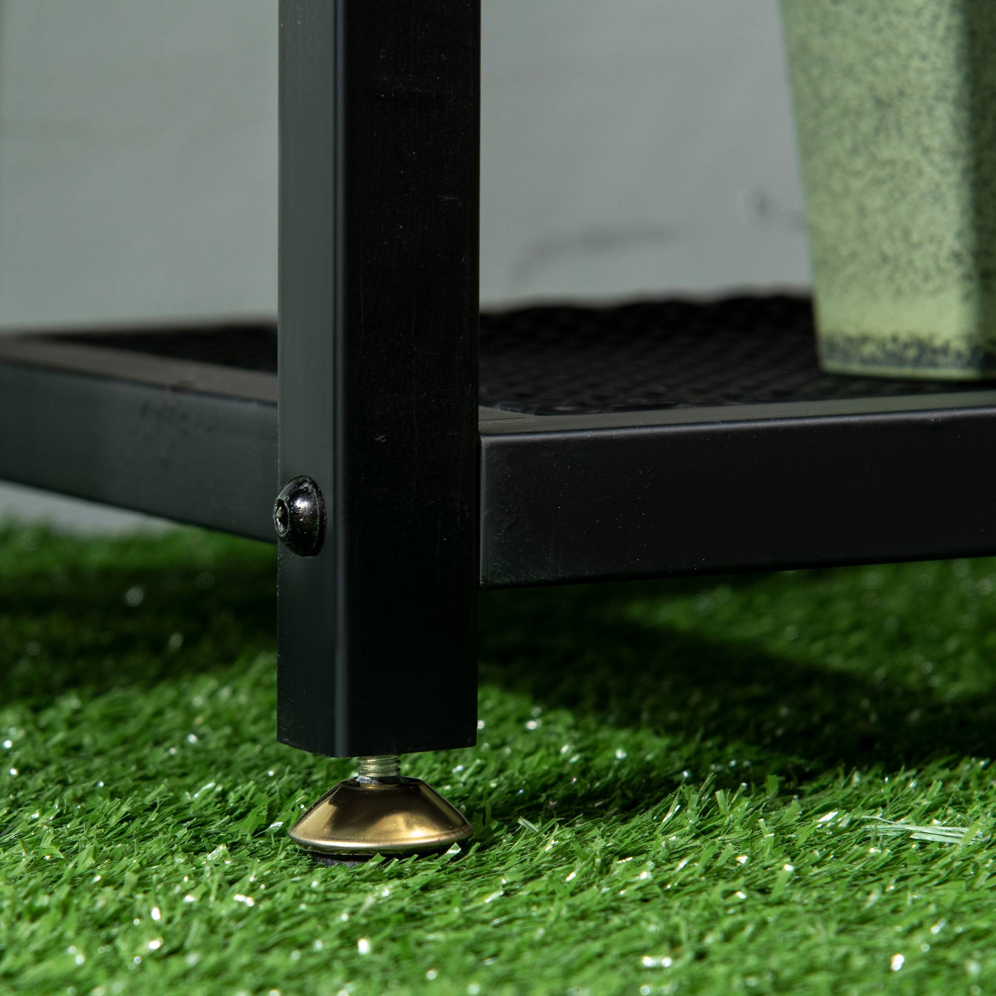Étagère pour plantes Fer Balcon Terrasse Présentoir 4 Niveaux 91x25x83cm Noir - ComfortXL Outdoor Living - Image 9