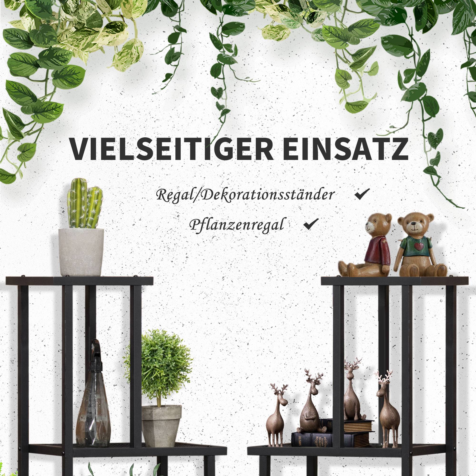Étagère pour plantes Fer Balcon Terrasse Présentoir 4 Niveaux 91x25x83cm Noir - ComfortXL Outdoor Living - Image 6