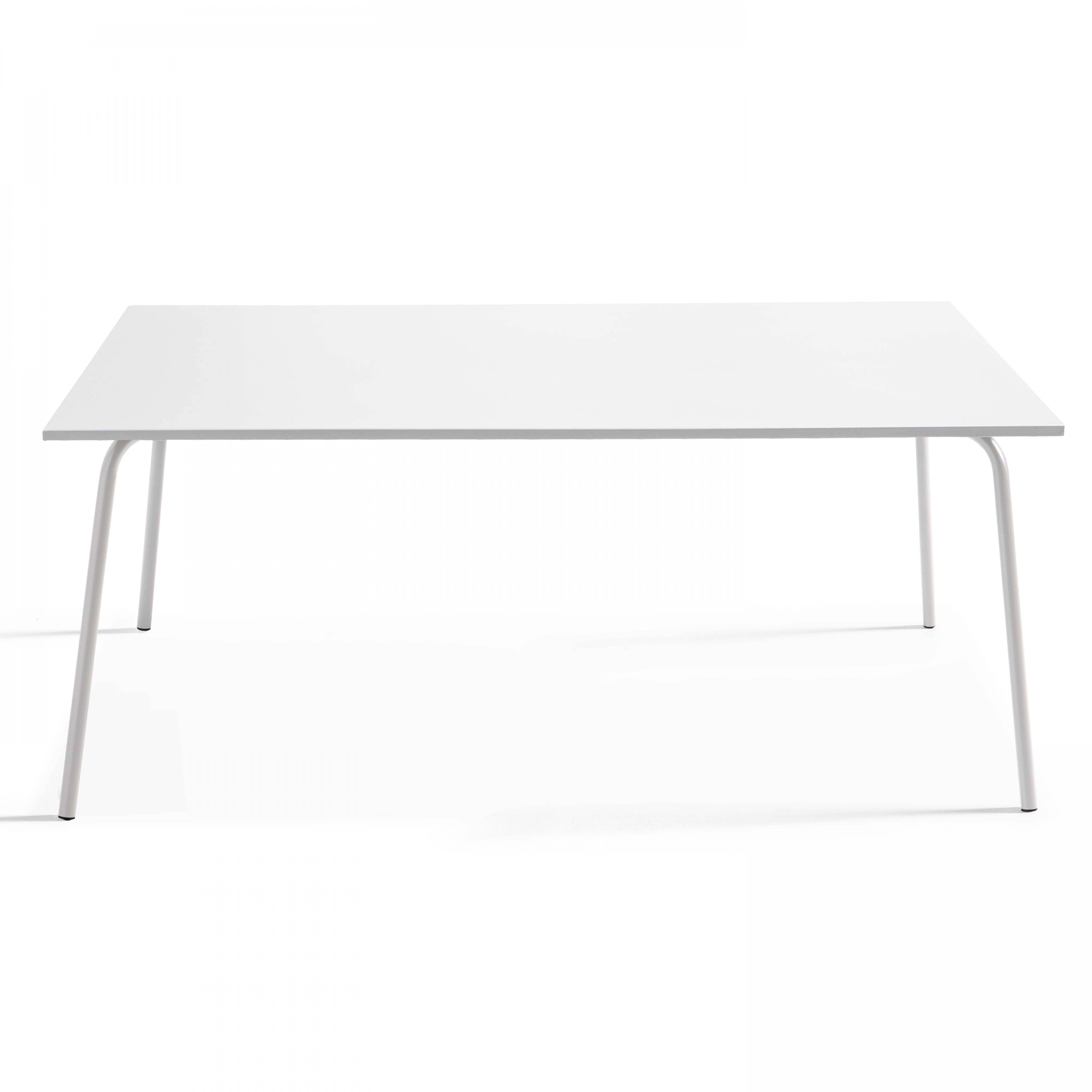 Oviala - Table de jardin rectangulaire en métal blanc - Oviala - Imagen 2