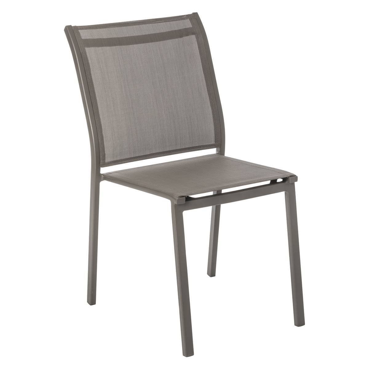 Hesperide - Chaise de jardin empilable "Essentia" wengé & tonka aluminium traité époxy Hespéride - Image 2