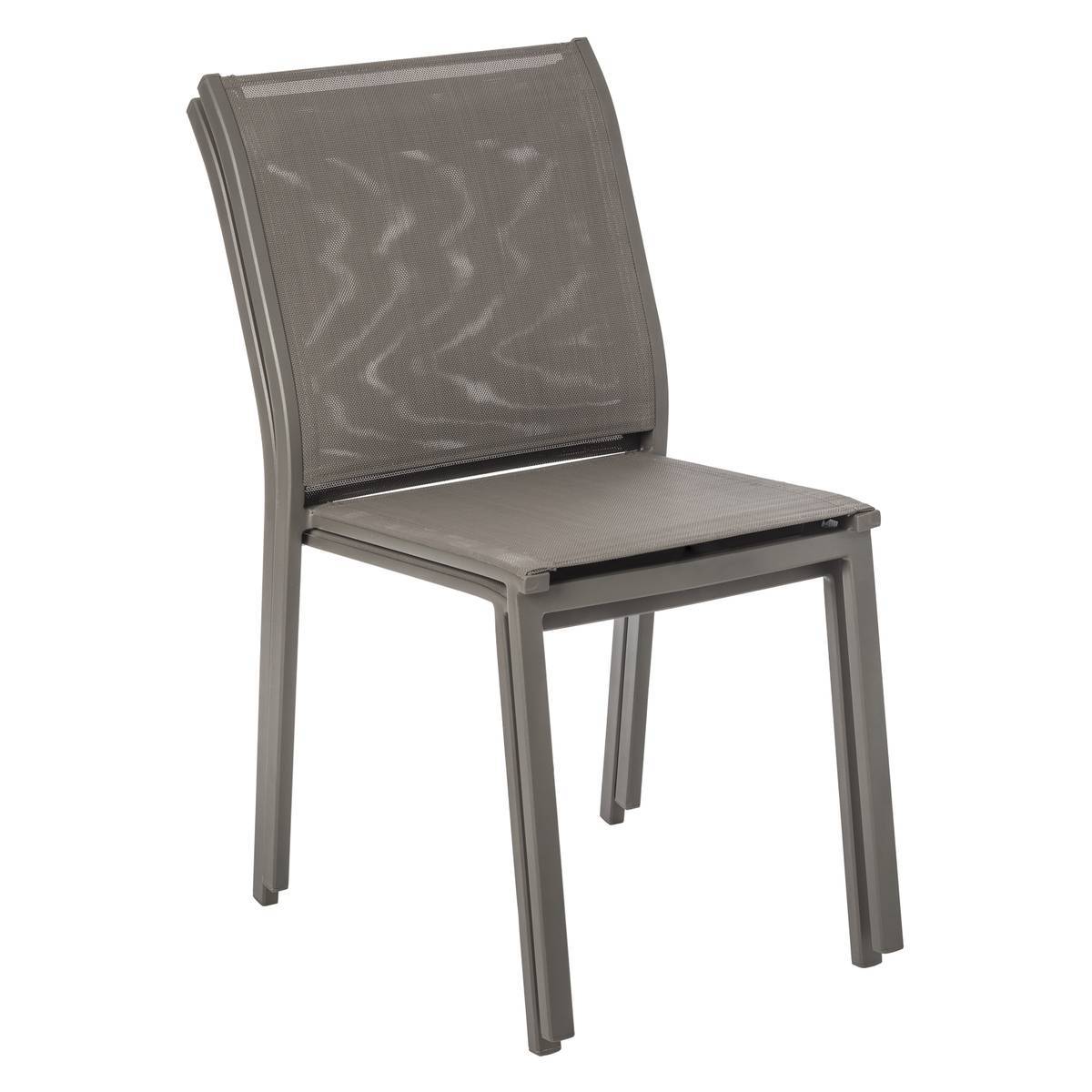 Hesperide - Chaise de jardin empilable "Essentia" wengé & tonka aluminium traité époxy Hespéride - Image 3