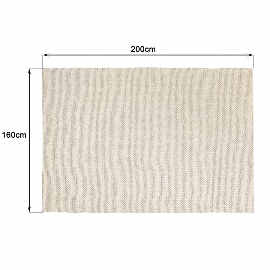 Macabane - QUENTIN - Tapis rectangulaire 160x230cm en laine tissée couleur écru - Imagen 9