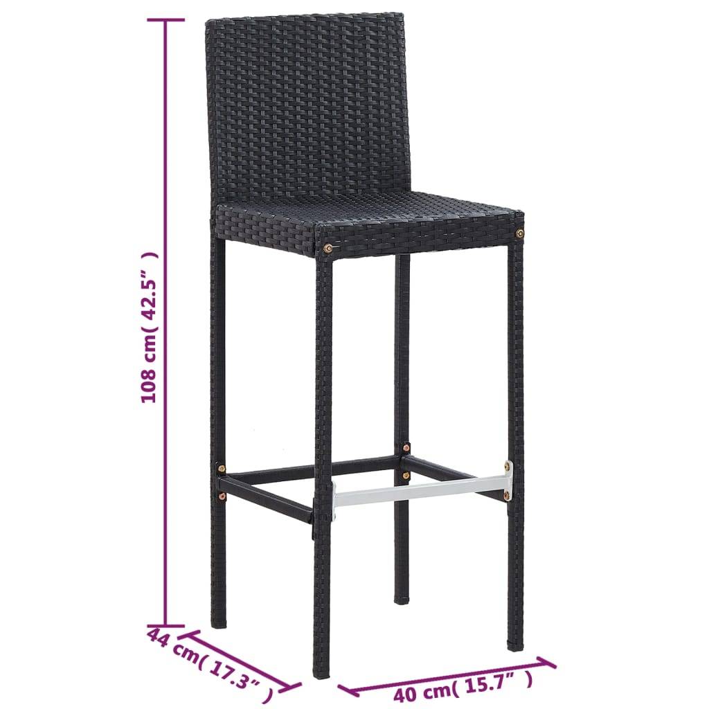 Vidaxl - Ensemble de bar 5 pcs Résine tressée et bois d'acacia Noir vidaXL 49564 - Imagen 3