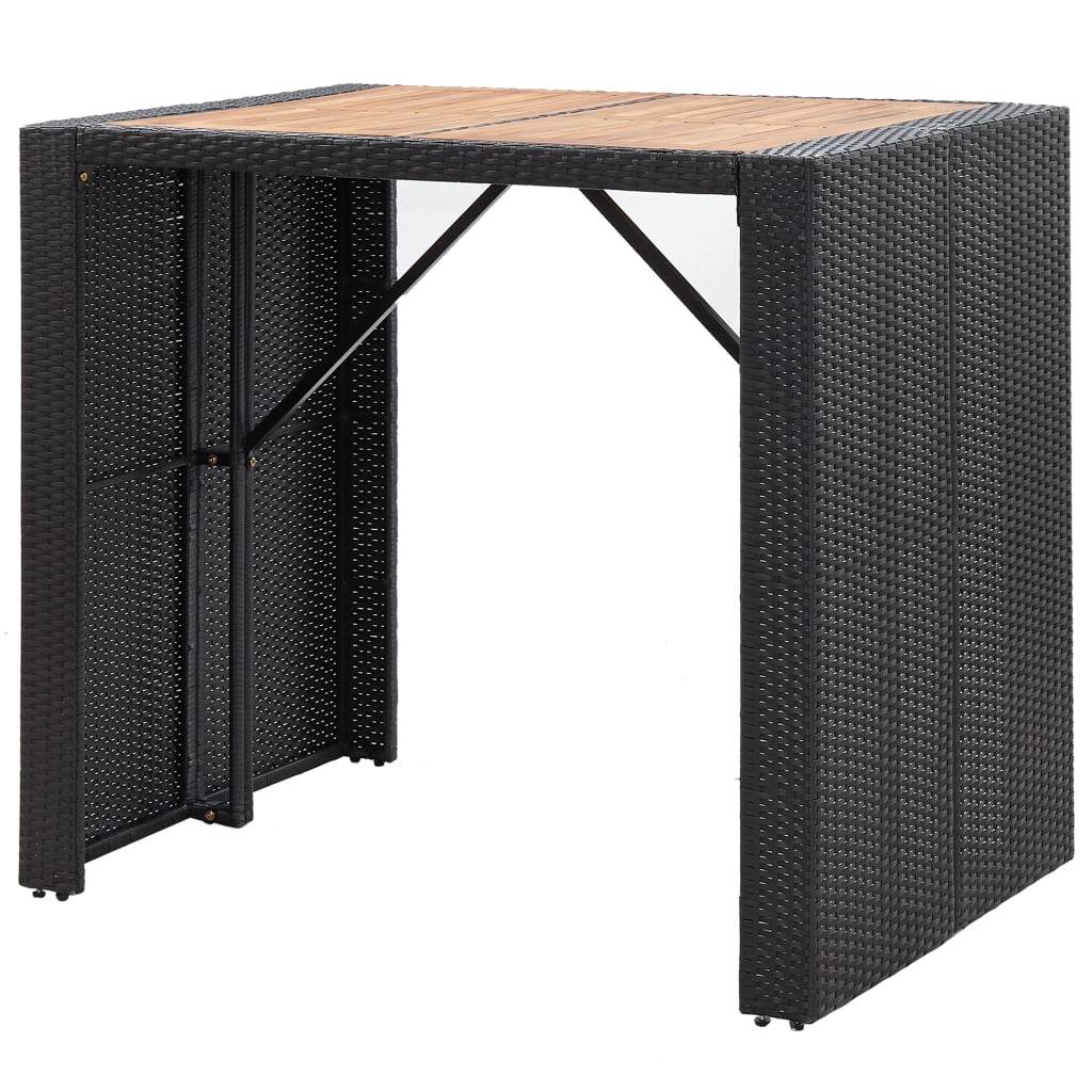 Vidaxl - Ensemble de bar 5 pcs Résine tressée et bois d'acacia Noir vidaXL 49564 - Imagen 7