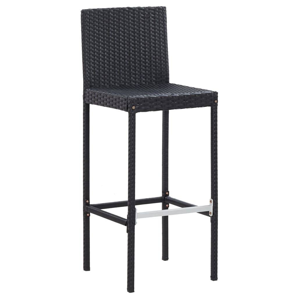 Vidaxl - Ensemble de bar 5 pcs Résine tressée et bois d'acacia Noir vidaXL 49564 - Imagen 9