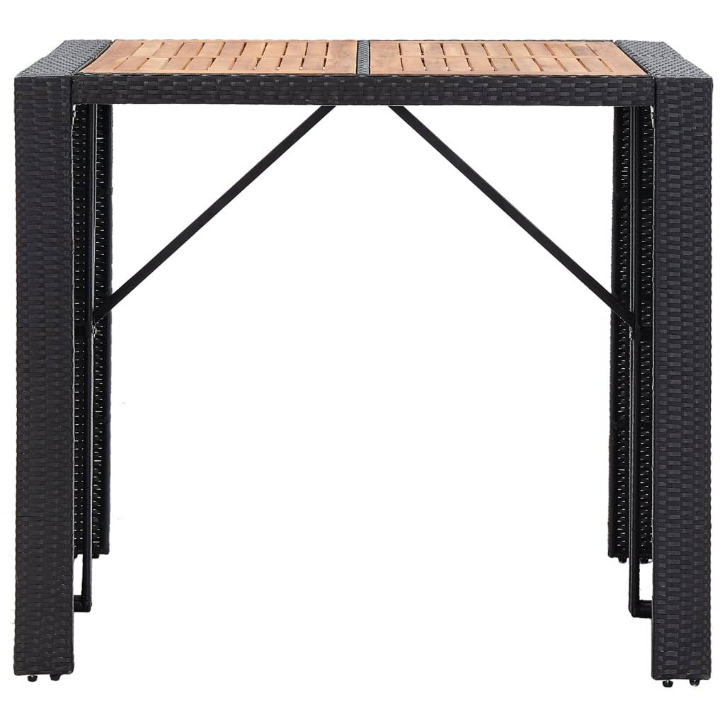 Vidaxl - Ensemble de bar 5 pcs Résine tressée et bois d'acacia Noir vidaXL 49564 - Imagen 8