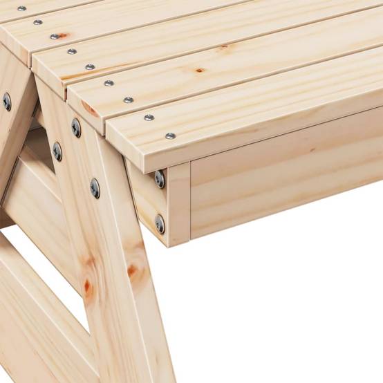 Table de pique-nique pour enfants bois massif de pin 88 x 97 x 52 cm - PANGIVO - Image 7