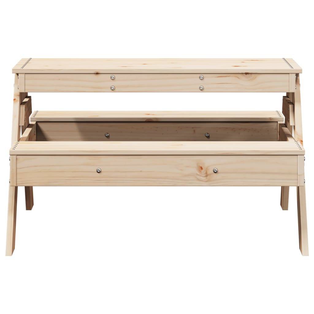Table de pique-nique pour enfants bois massif de pin 88 x 97 x 52 cm - PANGIVO - Image 4
