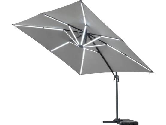 Parasol Jardin Déporté Avec Led "sun 4 Luxe" - 3 X 4 M - Gris -habitat Et Jardin - Image 3