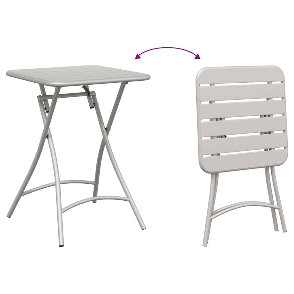 Ensemble table et chaises de jardin pliantes en Acier pour balcon 2 places Beige – ComfortXL Outdoor Living - Image 8
