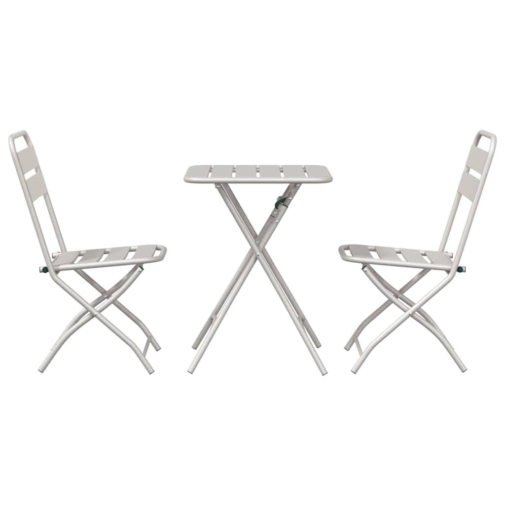 Ensemble table et chaises de jardin pliantes en Acier pour balcon 2 places Beige – ComfortXL Outdoor Living - Image 7