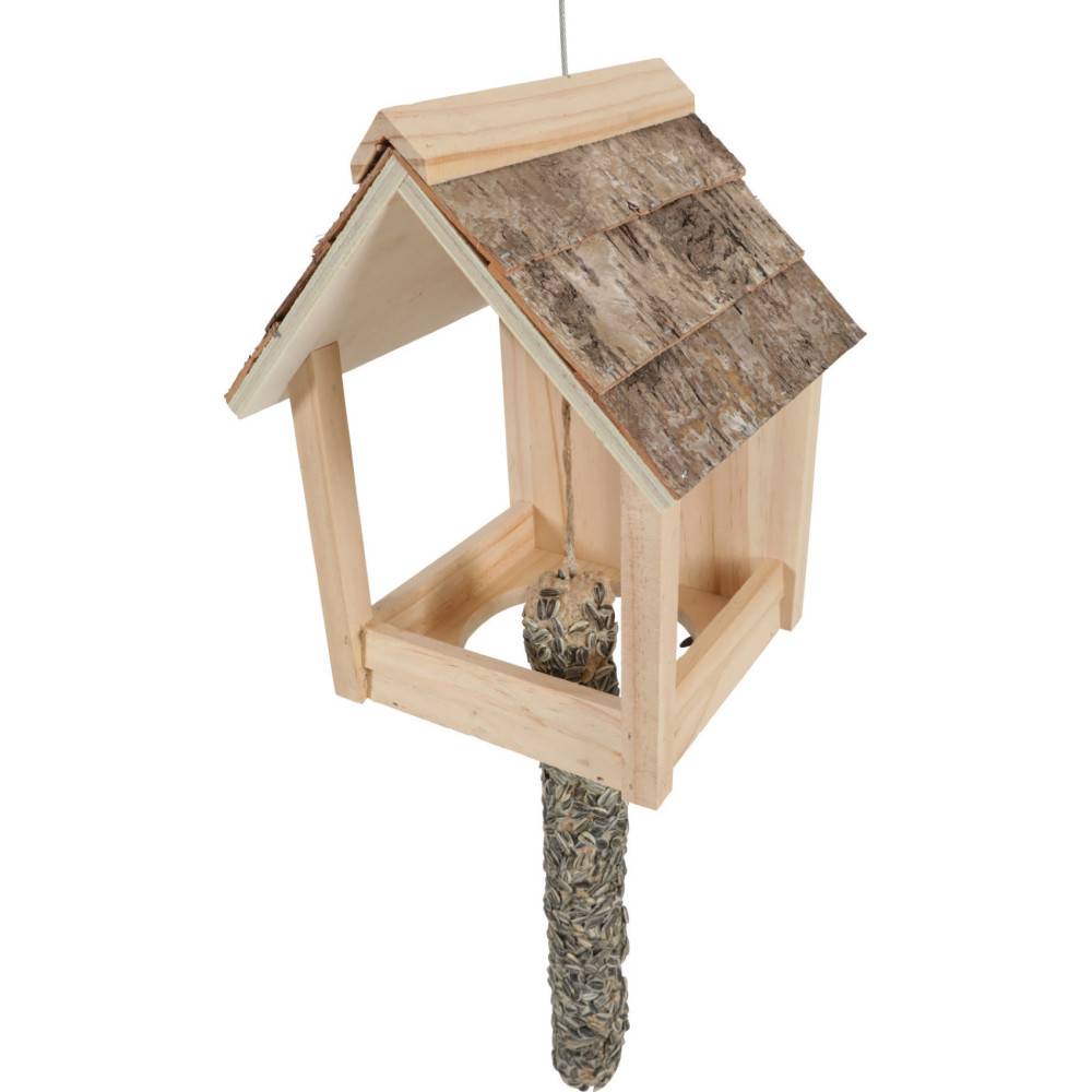 Zolux - Mangeoire Cup Castor 3 en 1 , toit en bois, pour oiseaux - Imagen 6