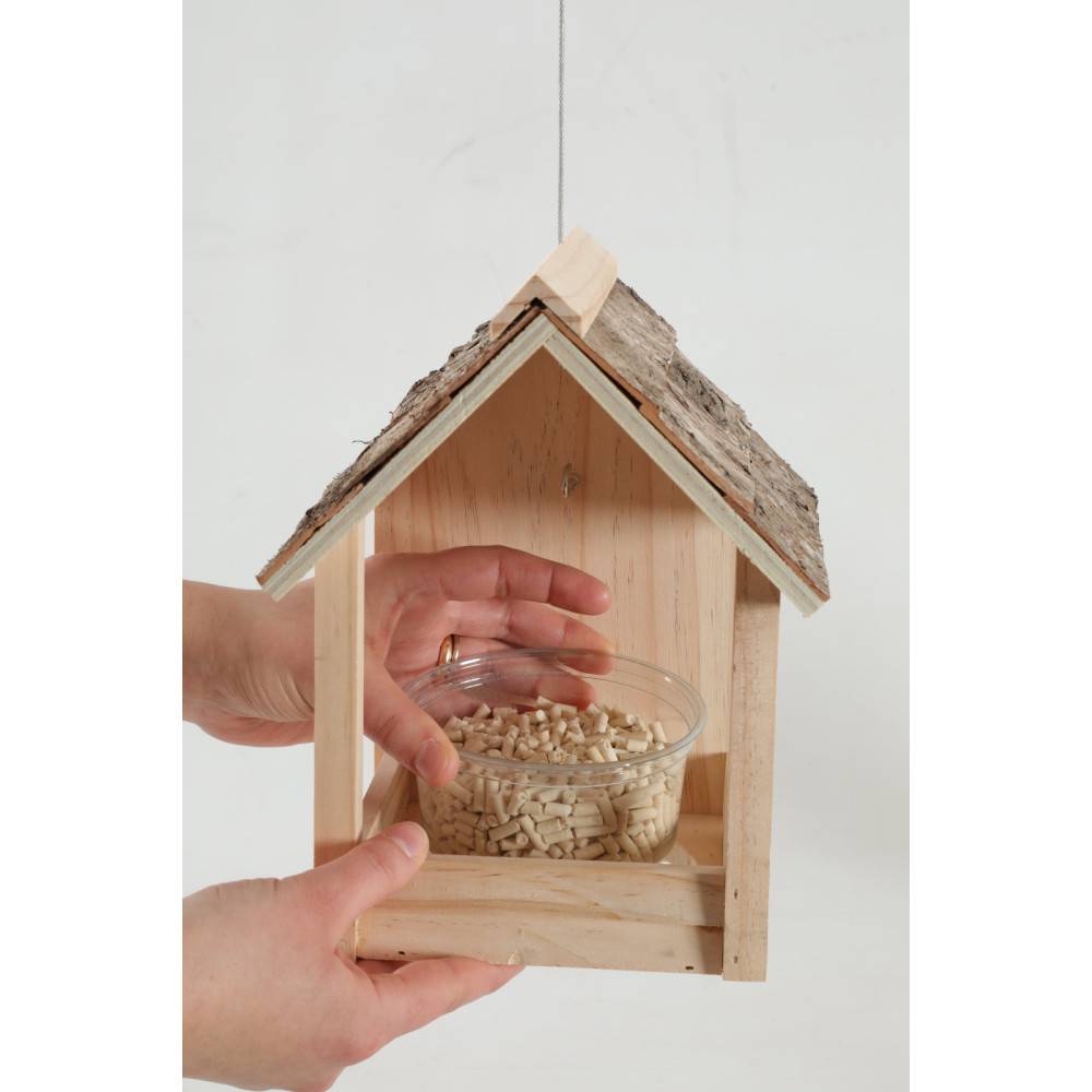 Zolux - Mangeoire Cup Castor 3 en 1 , toit en bois, pour oiseaux - Imagen 10