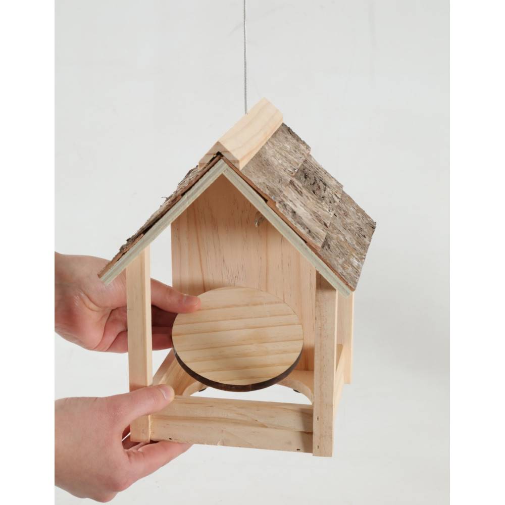 Zolux - Mangeoire Cup Castor 3 en 1 , toit en bois, pour oiseaux - Imagen 8