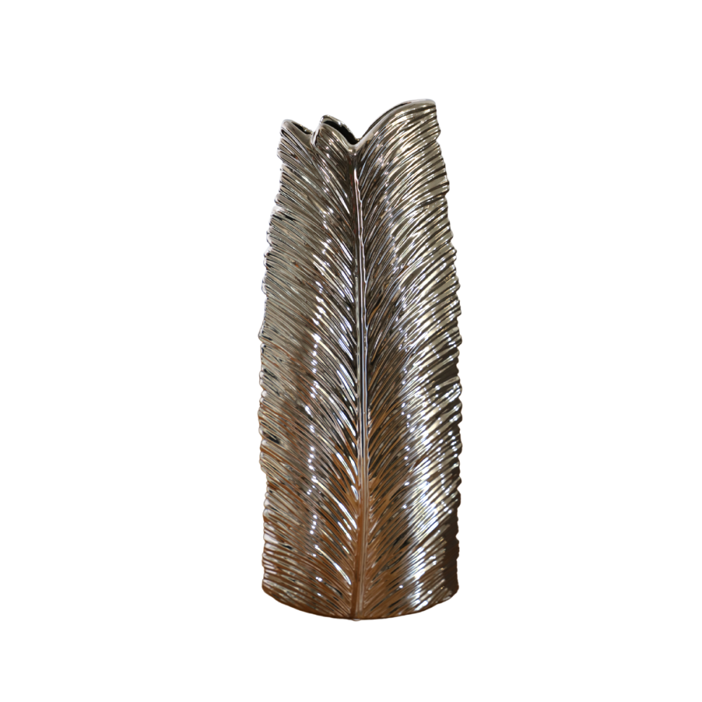 Vase en céramique argenté 15.5 x 8 x 39.5 cm Chemin de campagne - Imagen 1