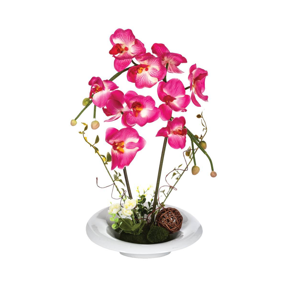 Atmosphera - Composition d'orchidées artificielles vase céramique H46cm - Atmosphera Créateur d'intérieur - Imagen 1