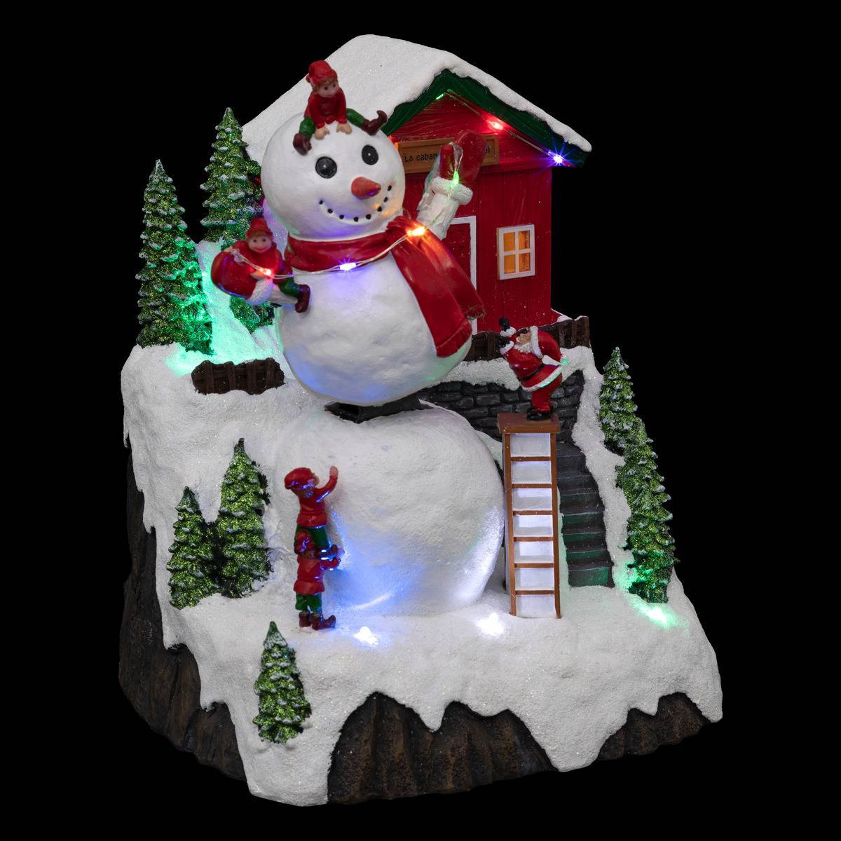 Feeric Christmas - Village lumineux bonhomme de neige 17 LED H.26cm - Feeric Lights & Christmas - Imagen 1