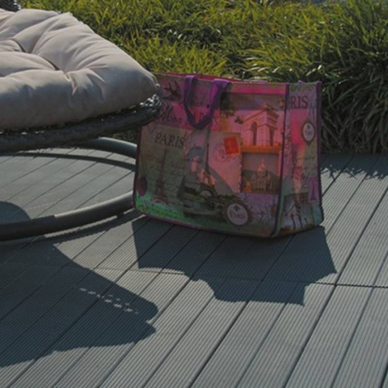 Jardinex - Lame de terrasse clipsable autoportante (finition striée) - Gris anthracite 116 x 14 cm - Jardinex - Imagen 5