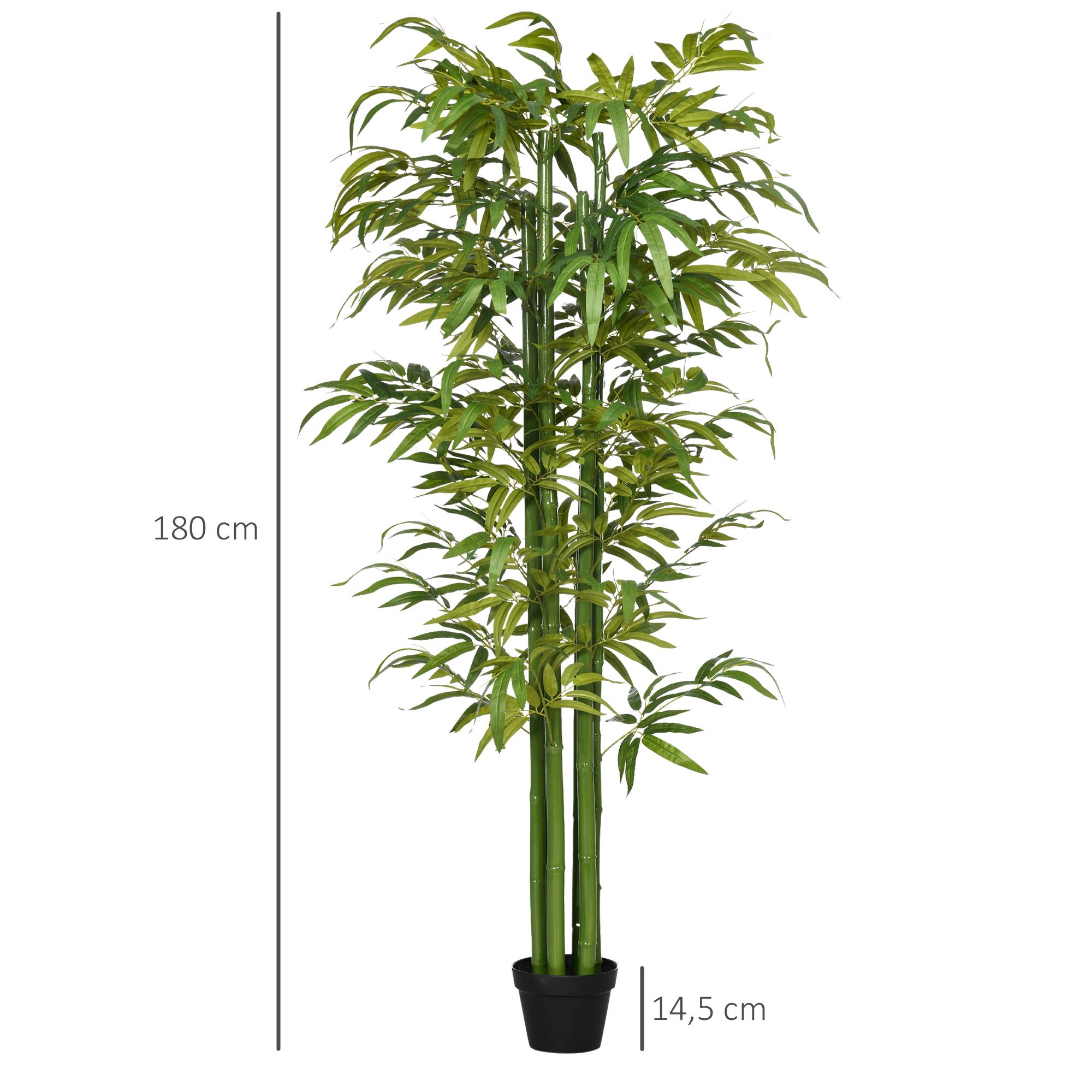 Bambou artificiel plastique vert et noir 17 x 17 x 180 cm - PANGIVO - Image 5