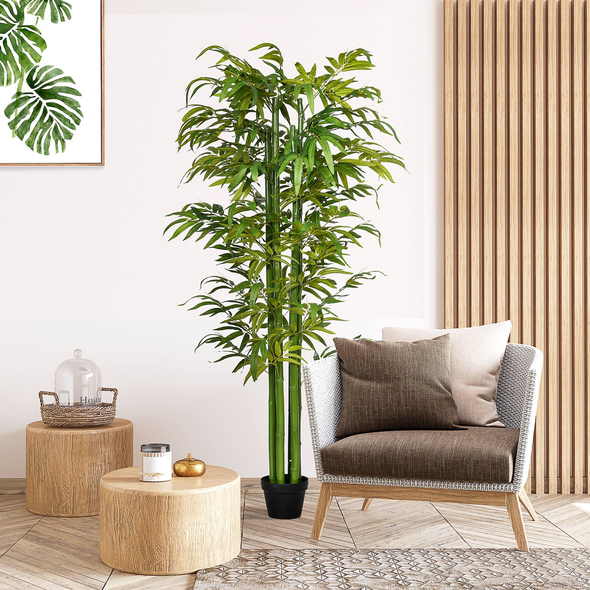 Bambou artificiel plastique vert et noir 17 x 17 x 180 cm - PANGIVO - Image 4
