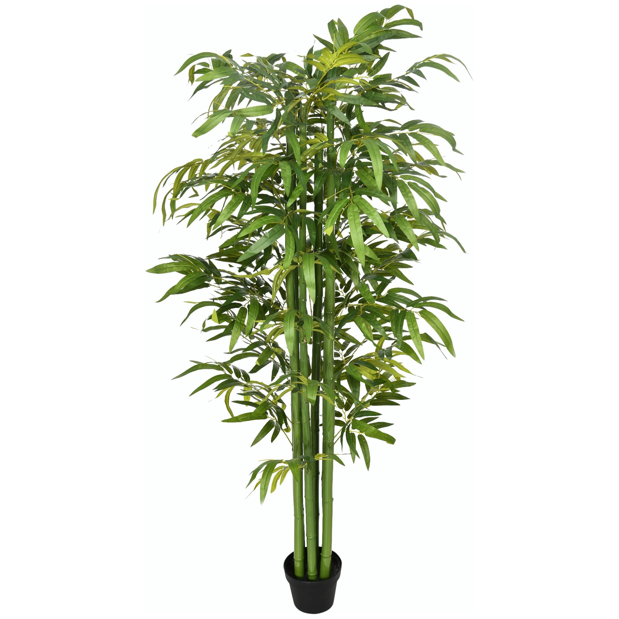 Bambou artificiel plastique vert et noir 17 x 17 x 180 cm - PANGIVO - Image 2