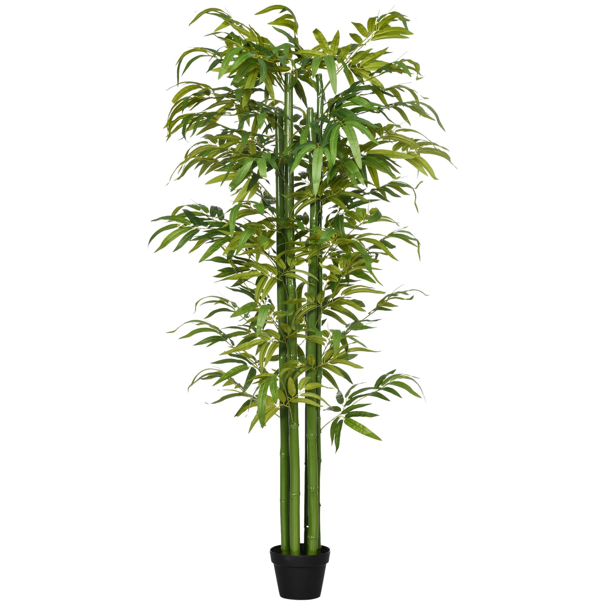 Bambou artificiel plastique vert et noir 17 x 17 x 180 cm - PANGIVO - Image 1