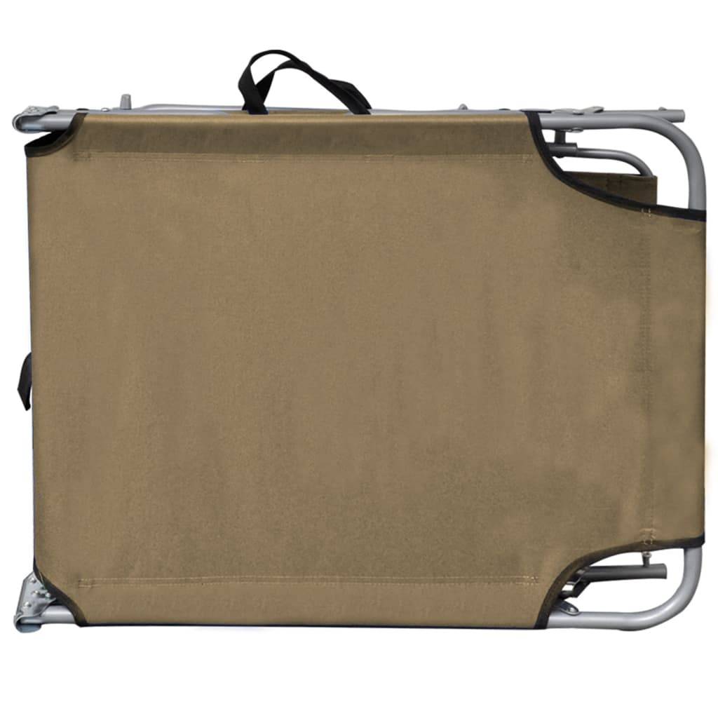 Helloshop26 - Transat chaise longue bain de soleil lit de jardin terrasse meuble d'extérieur pliable avec auvent taupe aluminium - Imagen 3