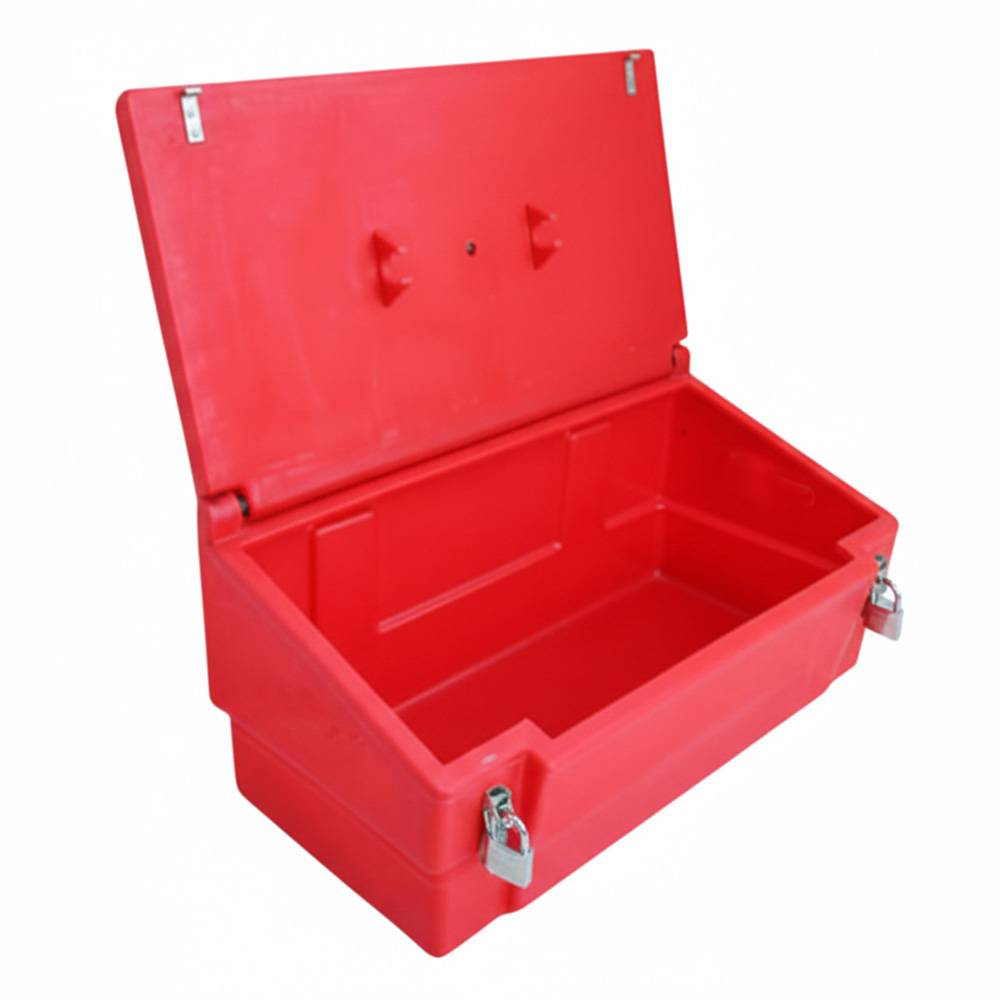 Bac à sable incendie/ à sel de déneigement 100l + grenouillères + cadenas-plast'up rotomoulage - Image 2