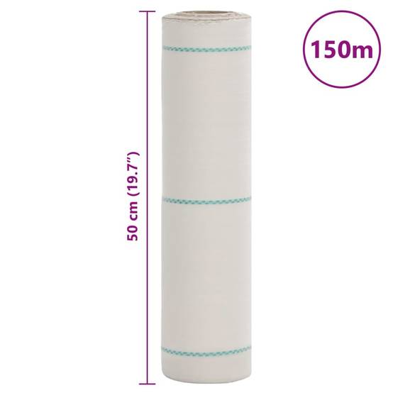 Toile de paillage Polypropylène Jardin Potager Anti-repousse mauvaises herbes 0,5x150m Blanc - ComfortXL Outdoor Living - Image 8