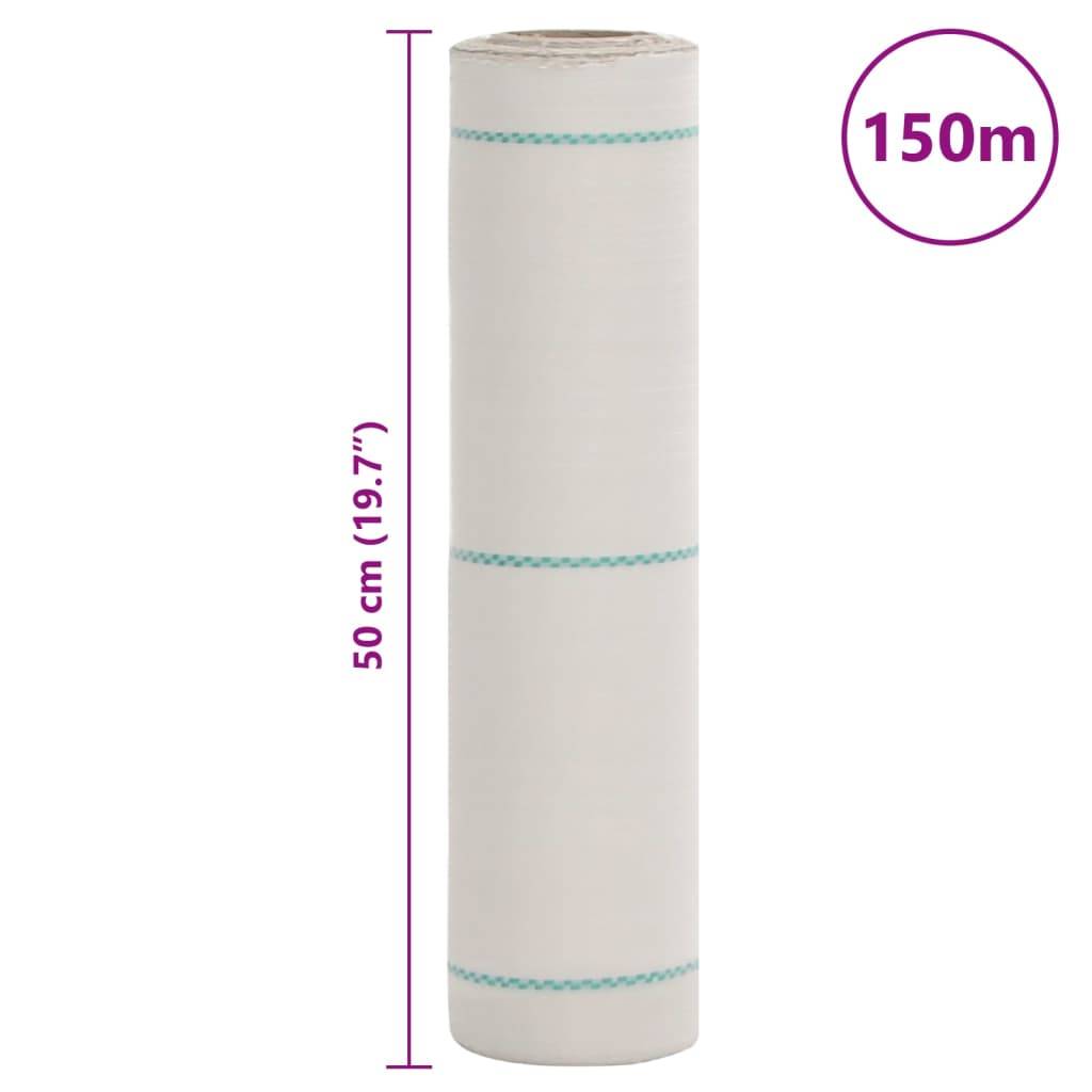 Toile de paillage Polypropylène Jardin Potager Anti-repousse mauvaises herbes 0,5x150m Blanc - ComfortXL Outdoor Living - Image 8