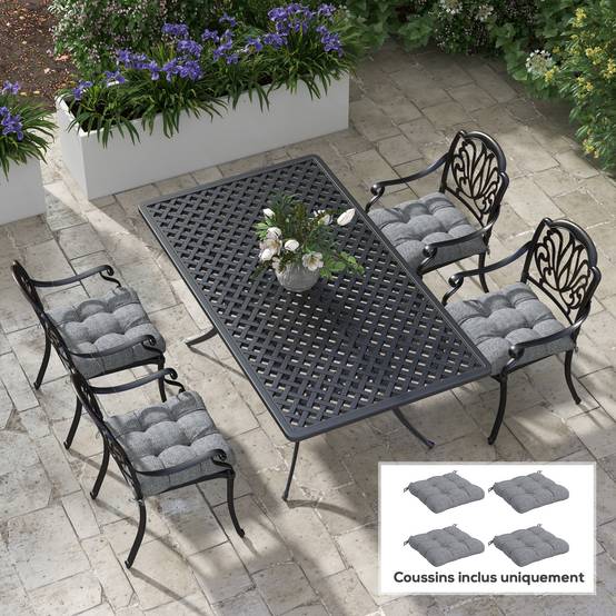 Coussin De Chaise Carré Épais 55x55x8 Cm Gris Foncé - Confort Maison Jardin Bureau