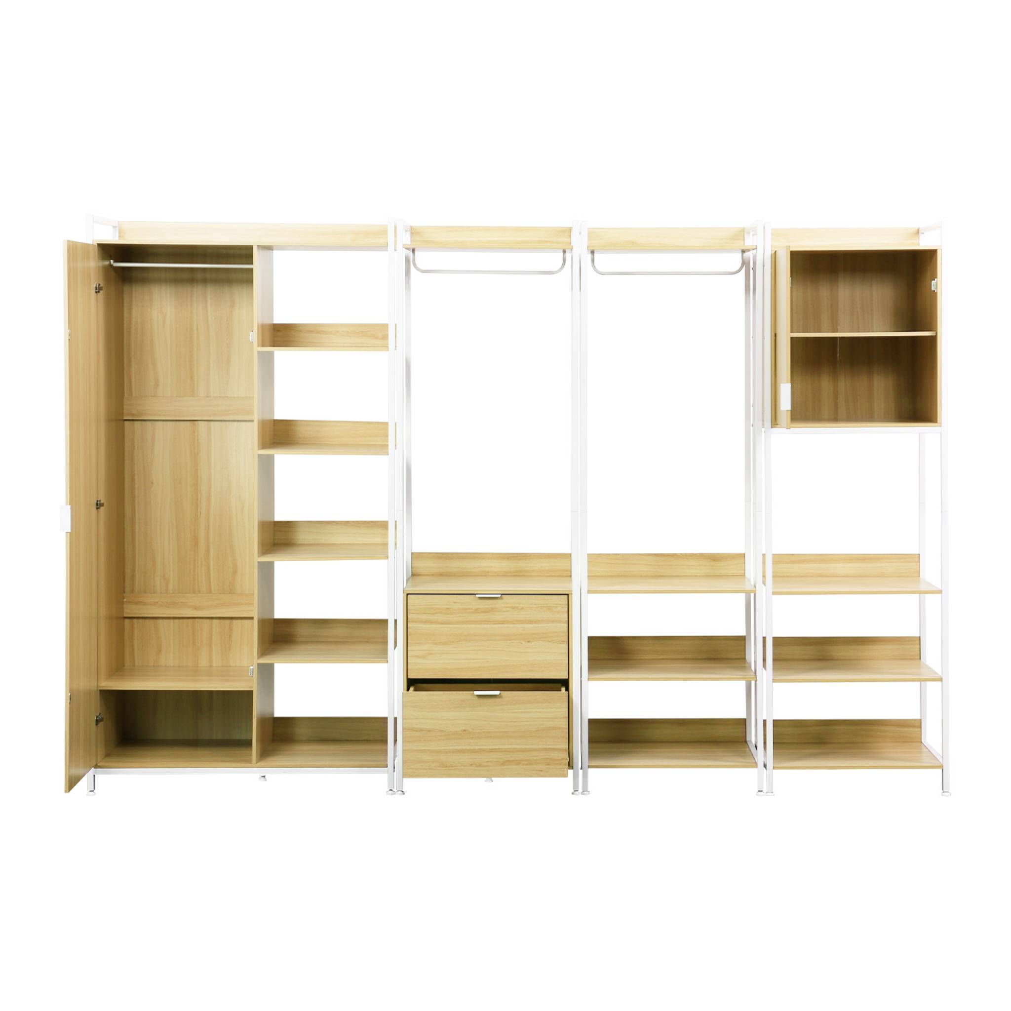 Kit dressing modulable blanc avec 4 éléments. L 280 x P 48 x H 190 cm ...