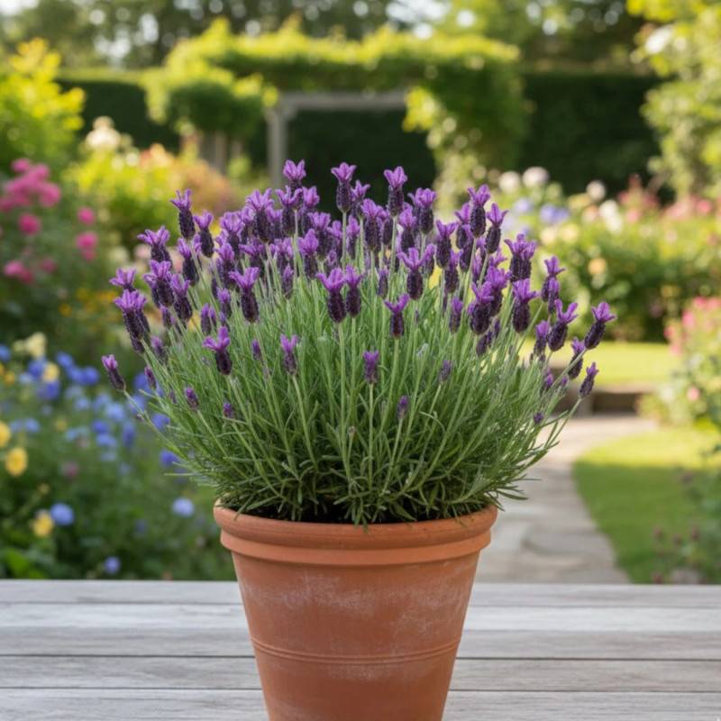 Lavande papillon Regal Splendour à fleurs Violette/ - feuillage Persistant - Pot de 3L - 20/40 cm - Imagen 4