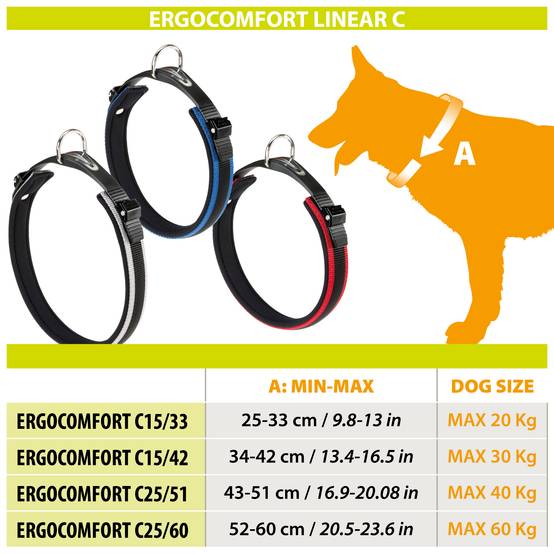 Ferplast - Ferplast Collier Chien ERGOCOMFORT C15/33 Collier pour chien de grande taille, fermeture avec micro-ajustement, rembourrage doux, dégagement rapide, - Imagen 2