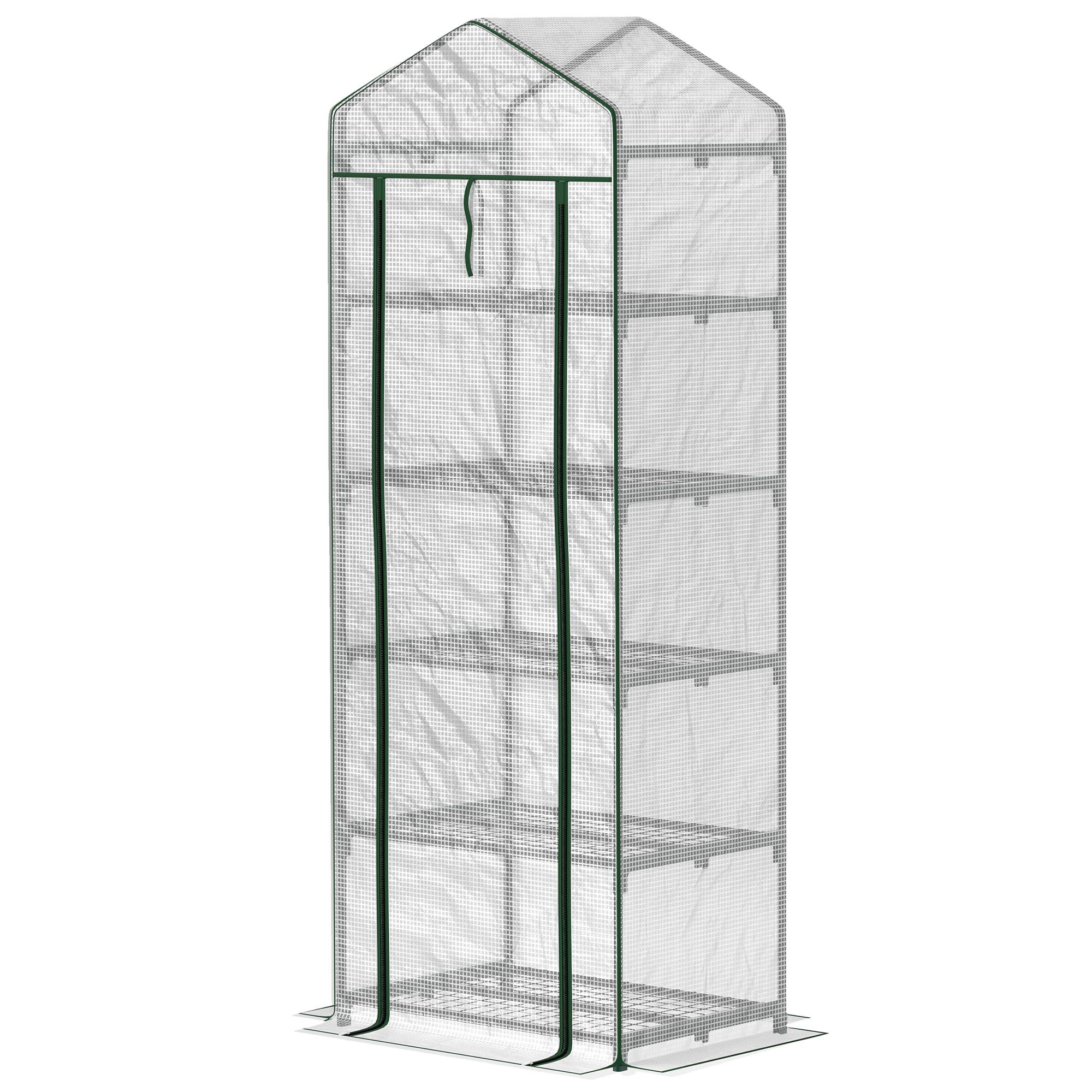 Serre de balcon PE 5 niveaux terrasses protection intempéries 69x49x193cm Blanc - ComfortXL Outdoor Living - Image 2