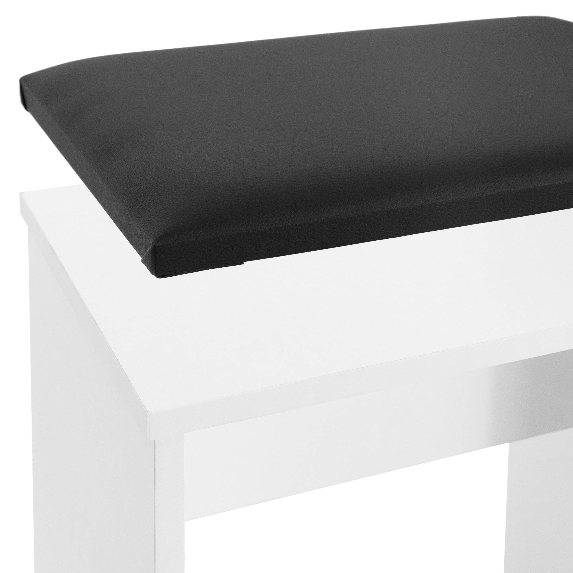 Ereousa Coiffeuse avec Miroir et Tabouret, Luminosité Réglable, Table de Maquillage Spacieuse avec Guide Vidéo, 6 Tiroirs et 6 Étagères, Blanc, 36 x 80 x 131 cm, Modèle H07812