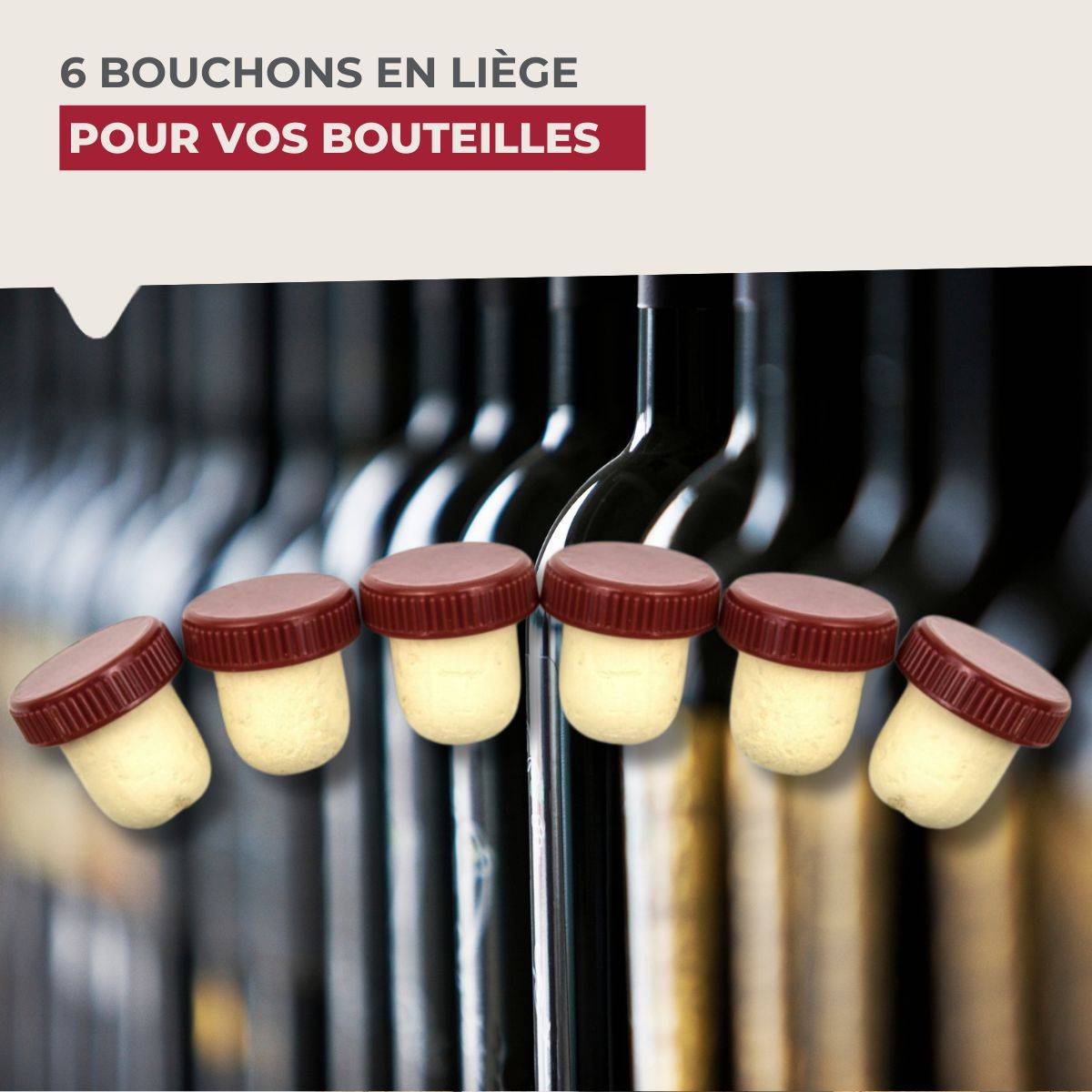 Lot de 6 bouchons de liège Fackelmann Bar Concept - Image 2