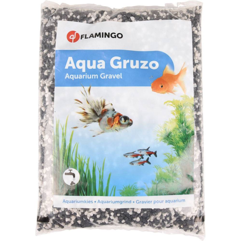 Gravier Gruzo Fin Noir Blanc 1kg pour aquarium - Imagen 1