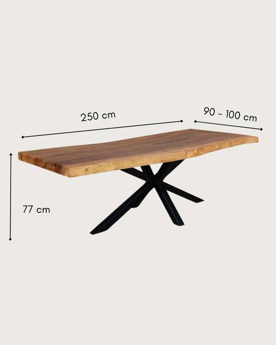 Dempo - Table repas en suar massif L250 cm 12-14 pers. - UNIQKA - Imagen 9