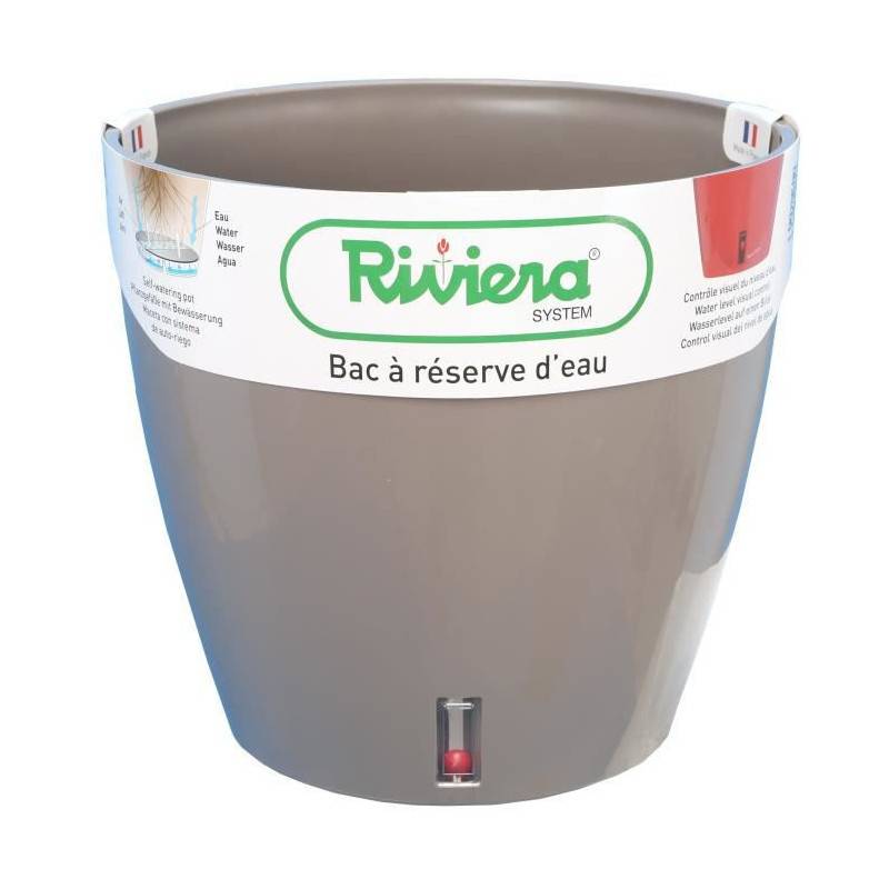 Riviera - Riviera Pot Rond Eva New En Plastique - O 46 Cm - 49 L - Taupe - Imagen 1