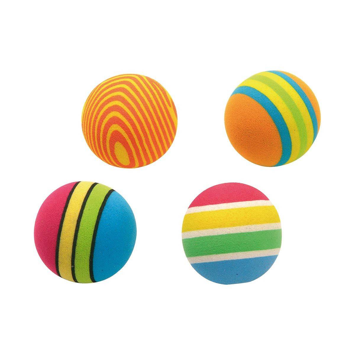 Paris Prix - Lot de 4 Balles pour Chien "Eva" 3cm Multicolore - Image 1