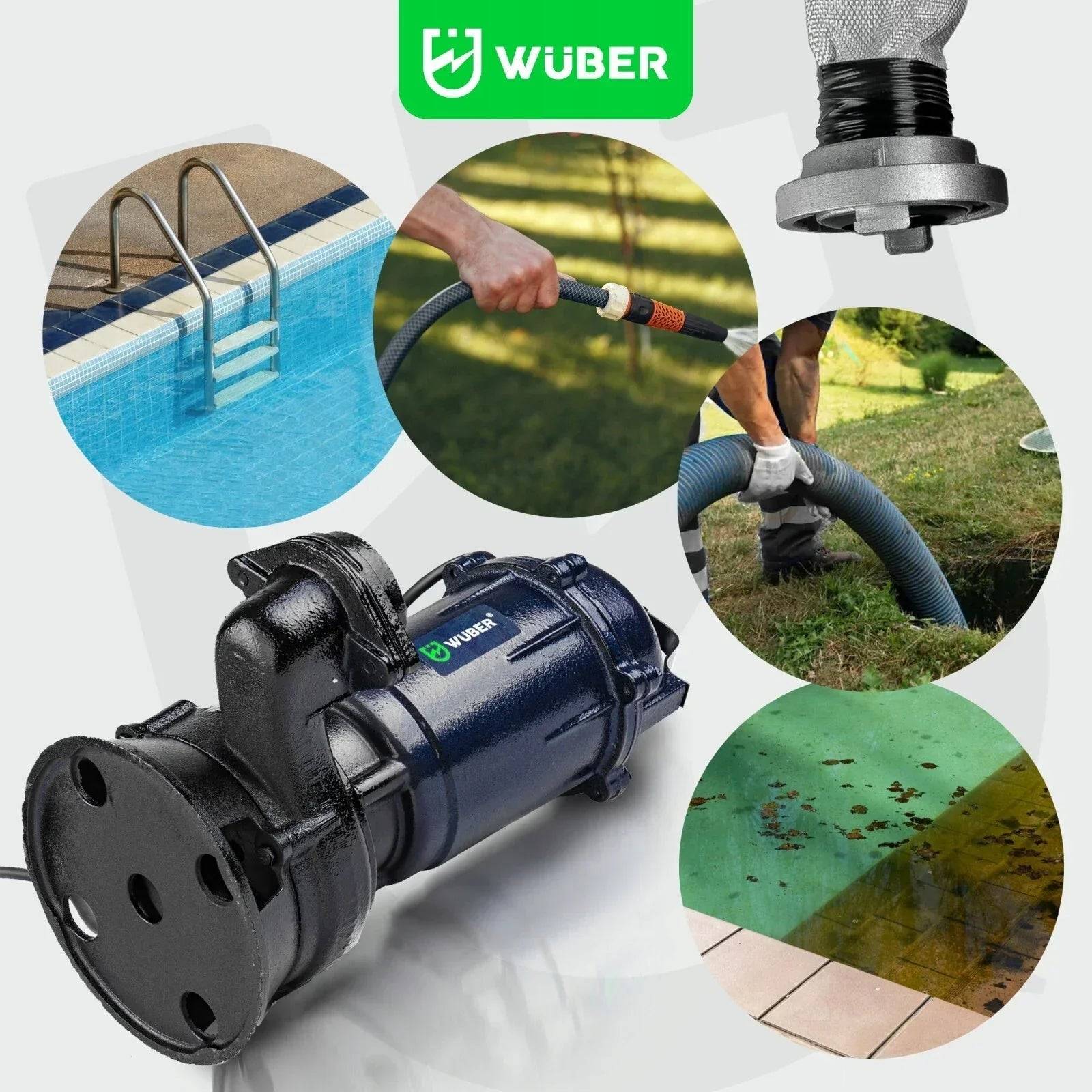 Entrepotbrico - Pompe vide cave fosse septique avec broyeur d'eau + TUYAU 2'' 30M WUBER 2500 W 18000 l/h - Image 6