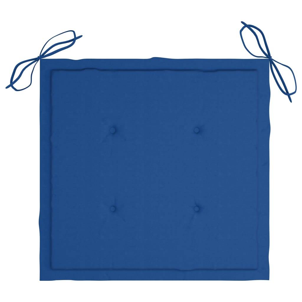 Chaises de jardin empilables teck solide bleu royal 60 x 57.5 x 90 cm - PANGIVO - Image 10
