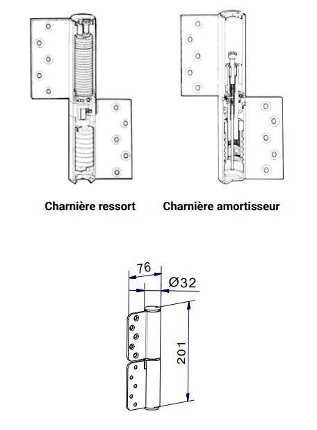 Charnière DENSEI 113 SEVAX - Droite sans arrêt - WA758108X - Imagen 2
