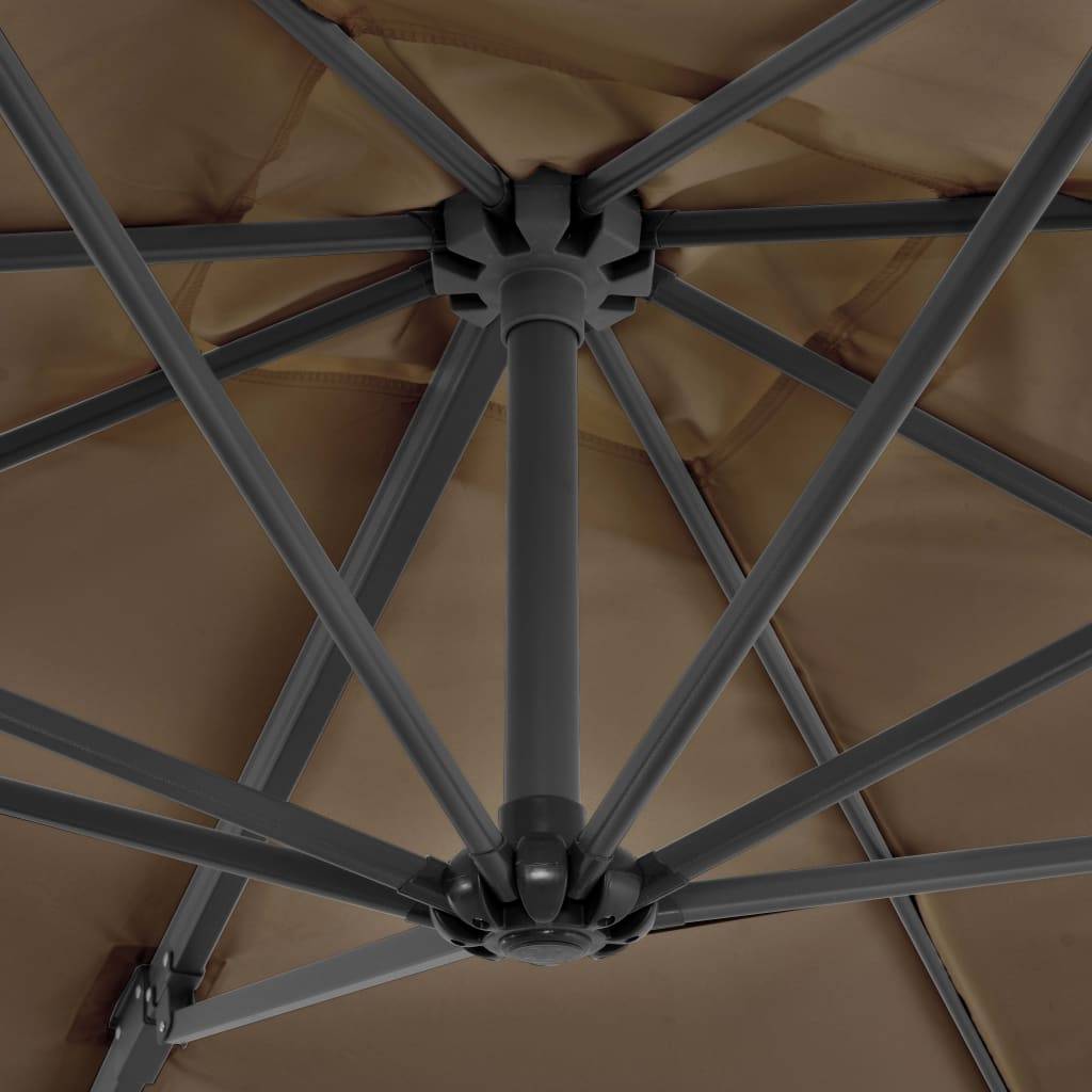 Helloshop26 - Parasol d'extérieur avec base portable 2,5 x 2,5 cm taupe - Imagen 5