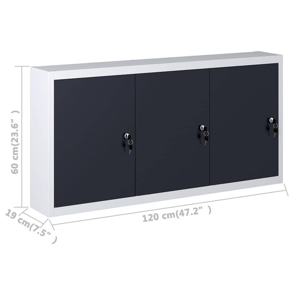 Armoire à outils murale organisateur d'outils rangement d'outils armoire de rangement atelier style industriel 120 cm métal gris et noir - Image 6