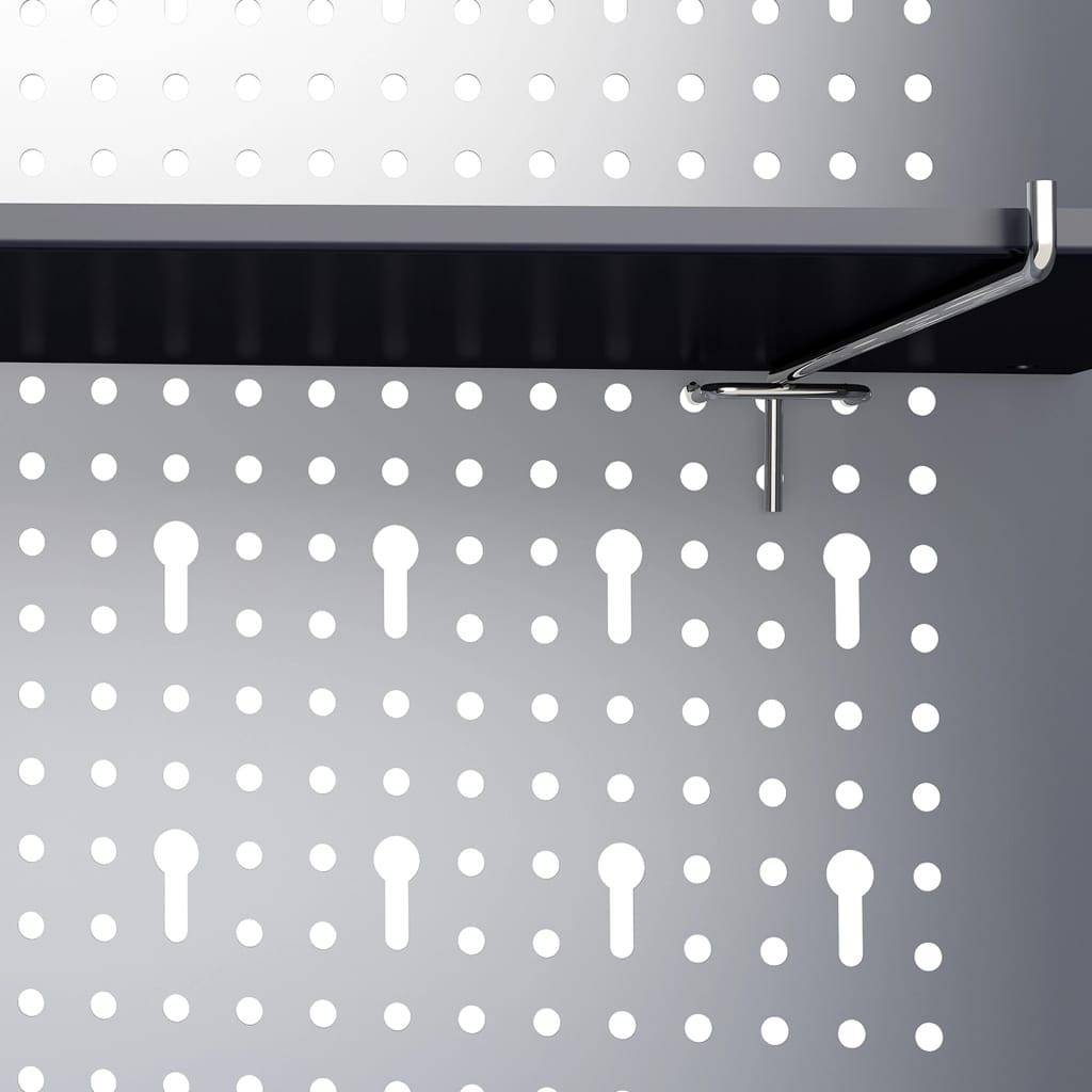 Armoire à outils murale organisateur d'outils rangement d'outils armoire de rangement atelier style industriel 120 cm métal gris et noir - Image 5