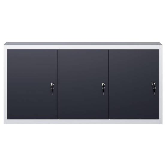 Armoire à outils murale organisateur d'outils rangement d'outils armoire de rangement atelier style industriel 120 cm métal gris et noir - Image 2