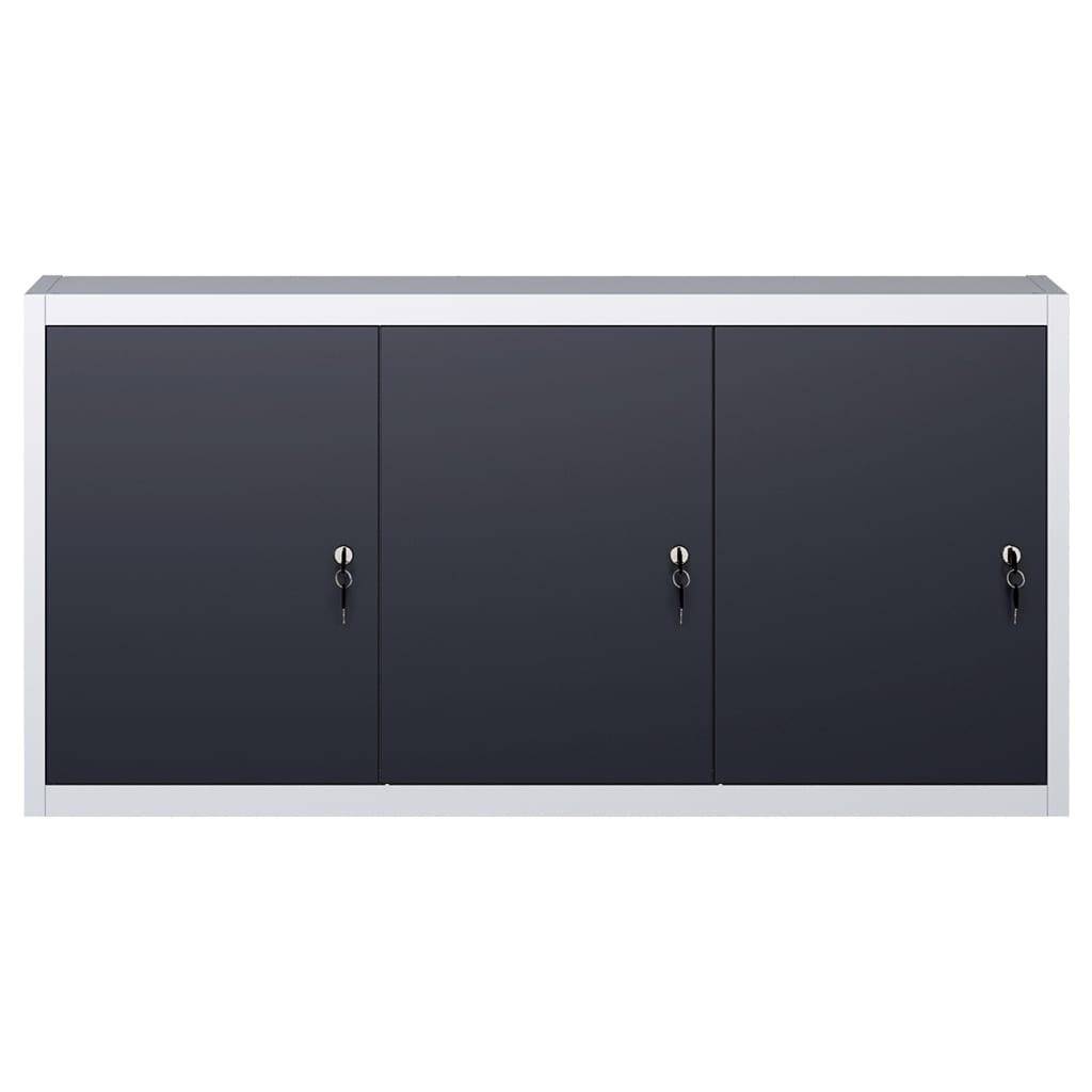 Armoire à outils murale organisateur d'outils rangement d'outils armoire de rangement atelier style industriel 120 cm métal gris et noir - Image 2