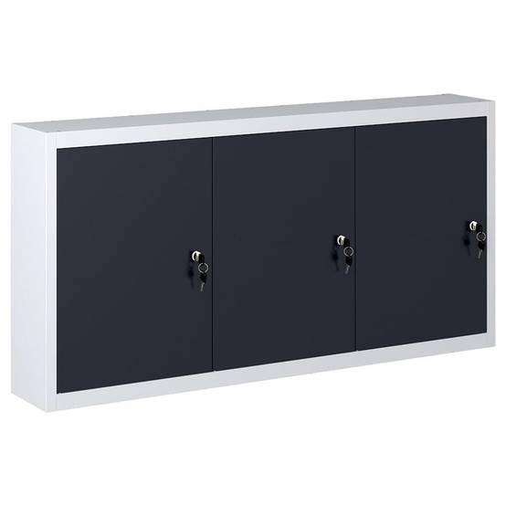 Armoire à outils murale organisateur d'outils rangement d'outils armoire de rangement atelier style industriel 120 cm métal gris et noir - Image 1